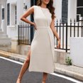 thumbnail image 4 of Gspmoly Robes d'Été, Robe Chandail en Tricot Sans Manches à Col Montant pour Femmes, Robe Débardeur Maxi, Robes d'Été pour Femmes en Liquidation, 4 of 6