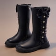 thumbnail image 1 of Elvqul Girls Boots,Girls Shoes,Winter Zipper Riding Boot Faux Leather Size 12 Girls, 1 of 9