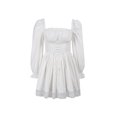 thumbnail image 1 of xiaxaixu Lolita Corset Robe, Tie-up Col Carré Puff Manches Dentelle une Seule Pièce, 1 of 6