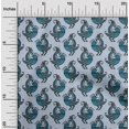 thumbnail image 1 of oneOone Silk Tabby Light Grayish Blue Fabric Bird Block Craft Projects Decor Fabric Printed By The Yard 42 Inch Wide, 1 of 4