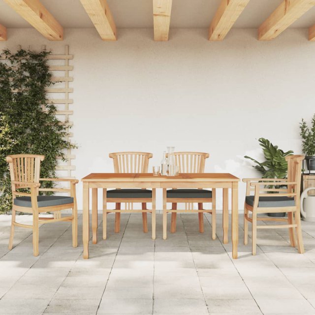 vidaXL 5 Piece Garden Dining Set Solid Wood Teak