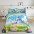 thumbnail image 1 of Erosebridal Rainbow Castle Bedding Sets Twin with Comforter, Fairy Tale Duvet Insert, Spring Flower Reversible Down Comforter, Microfiber Room Decor, 2 Pieces, 1 of 8