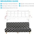 thumbnail image 2 of 2024 Futon Slipcover Armless Sofa Covers Stretch Sofa Bed Slipcover Protector Elastic (Light Gray Animal), 2 of 10