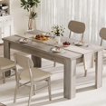 thumbnail image 1 of Ourlova 63-inch Retro Gray Rectangular Dining Table for 4 6 People Spacious Tabletop Easy Assembly for Kitchen and Living Room, 1 of 6