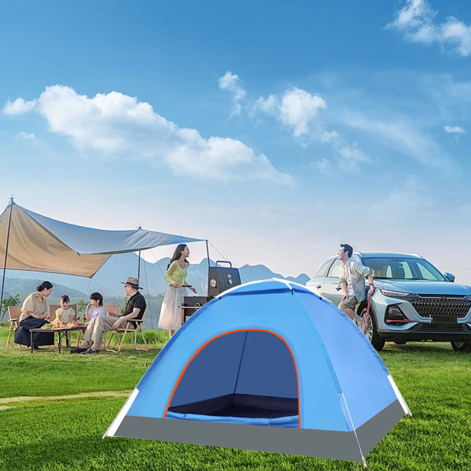 Dvkptbk Outdoor Tent Instant Automatic Expansion up Lightweight Camping Tent Outdoor Easy Set up Automatic Family Travel Tent Portable Backpacking Ultralight Windproof Camping & Hiking