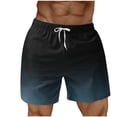 thumbnail image 1 of RKSTN Swim Shorts for Mens Gradient Print Ultra Plus Size Color Blocking Elastic Waist Drawstring Casual Versatile Beach Vacation Board Shorts with Pockets, 1 of 4