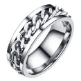 thumbnail image 1 of Miangastore Simple Ring Delicate Finger Ring Stainless Steel Jewelry Creative Ring Fashion Finger Ring for Man Boy Male (Steel Color With Box Size 7), 1 of 9