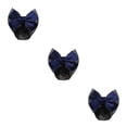 thumbnail image 1 of VONKY Cloth Easy To Wear Professional Hair Plate Mesh Pocket Bow Hair Net Snood Net Bow Work Hair Clips Thick Stripes- Blue 3Set, 1 of 6