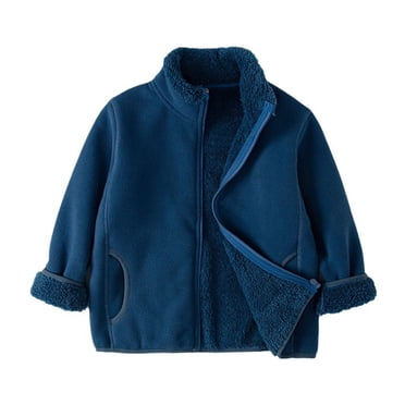 MIASHUI Toddler Zipper Warm Jacket Boys Girls Long Sleeve Outerwear Lightweight Tops,Dark Blue,4-5 Years