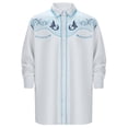 thumbnail image 1 of Chemise Décontractée pour Homme à Manches Longues, Coupe Ajustée, Style Western Cowboy, Brodée, Boutonnée, avec Poches avant, 1 of 8