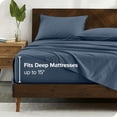thumbnail image 4 of Bare Home Organic Percale Sheet Set - 300 Thread Count - 100% Organic Cotton - King, Bering Sea, 4 of 7
