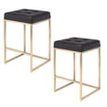 thumbnail image 1 of Plata Décor Import Inc. – Lot de 2 tabourets de bar modernes à structure tubulaire, noir et or – Parfaits pour les îlots de cuisine, les bars privés, les coins repas et les espaces de réception, 1 of 6
