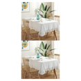 thumbnail image 2 of Baohd Durable And Easy To Wash Tablecloth With Vintage Style Rectangular Table Tablecloth Cotton Dining Tablecloth Table Cover white 140*140CM 2Set, 2 of 6