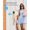 thumbnail image 4 of SMONET Smart Lock, Fingerprint Keyless Entry Door Lock Smart Deadbolt, Digital Keypad Bluetooth Electronic Biometrics for Front Door,  Auto-Lock App Control Easy to Install, GOLD, 4 of 9