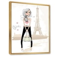 thumbnail image 2 of Designart Cute Girl By The Tour Eiffel In Paris FLOAT FRAME WALL ART, 2 of 4