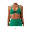 thumbnail image 3 of 1 Set Chinlon Nylon Sports Underwear Solid Style Replacement Color Replacement Breathable Wire Free Running Jogging Bodybuilding Vest Bra Green L, 3 of 6