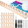 thumbnail image 1 of Wooden Yarn Blanket DIY Knitting Kit for Home Use - Adjustable Length Machine for Wool Blankets Shawls and More, 1 of 6