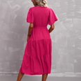 thumbnail image 3 of B91xZ Plus Size Dresses for Women Robe Décontractée Ample Cache-Ventre avec Poches, Rose Vif m, 3 of 4