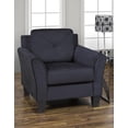 thumbnail image 1 of K-Living Samara Microsuede KD Chaise fixe en bleu nuit, 1 of 5