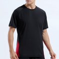 thumbnail image 2 of BOBOGOJP T-Shirts d'Entraînement pour Hommes Manches Courtes Col Rond en Coton (Noir,5TG), 2 of 5