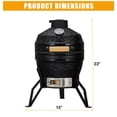 thumbnail image 1 of Edtara 13 Inch Ceramic Charcoal Grill and Smoker, Portable Outdoor Bbq With Cast Iron Grates, 10.6" Stainless Cooking Grate, Heat Deflectors, Ash Tool, 1 of 7