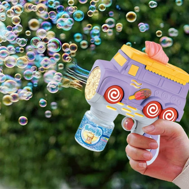12-Hole Automatic Bubble Blower Machine for Kids, LED Light and Sound Electric Bubble Blower Toy, Portable Handheld Blower for Outdoor Play, Parties, and Birthday Gifts
