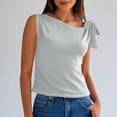 thumbnail image 2 of Timegard Womens Tank Tops Sleeveless Knot Strap Solid Color Comfy Slim Casual Cropped Tee Blouse Summer, 2 of 7