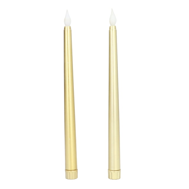 Flameless Taper Candles , Long Battery Life LED Candle Sticks Wiring Free Romantic For Birthday Party For Children For Wedding Full Spray Gold