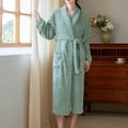 thumbnail image 3 of FAIWAD Robe pour Femme à Manches Longues, Col à Revers, Peignoir Long en Peluche, Pyjama en Molleton Doux avec Poche et Ceinture, 3 of 3