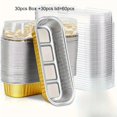 thumbnail image 2 of AMERTEER [60pcs Mini Aluminum Foil Pans] 60pcs Mini Aluminum Foil Bread Pans with Lids (30pcs Box + 30pcs Lid) - 6.8 Oz Rectangular Cups for Toast  Cheesecake  Celebrations & Daily Use -, 2 of 6