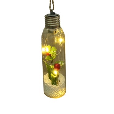 Home Decoration Christmas Decor Hanging Bottle Light Christmas Lamp Decorations Christmas Tree Bulb 16x4.5cm Light Bulb Decorative Items Gift Clear Light Bulbs