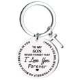thumbnail image 1 of EGNMCR Keychains DIY To My SON Stainless Steel Last Name 26 Letter Keychain 2.5cm Fashion Decorations, 1 of 6