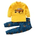 thumbnail image 1 of Pisexur Tenue d'Automne pour Bébé Fille Garçon, Ensemble 2 Pcs, Ensembles de Pyjamas pour Tout-Petit Bébé, Chandails à Col Rond à Manches Longues et Pantalons, Mode Décontractée, Ensemble de Vêtements de Nuit en Coton pour Garçons, 3 Mois à 6 Ans, 1 of 3