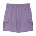 thumbnail image 4 of MIASHUI Boys Cargo Shorts Summer Drawstring Stretch Waist Sports Pants with Pocket,Light Purple,9-10 Years, 4 of 6