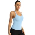 thumbnail image 4 of Charmo Women's Scoop Neck Ribbed Tank Tops Slim Straps Cropped Tops Built in Bra, 4 of 5