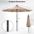 thumbnail image 3 of Costway 10 FT Solar Patio Umbrella with 96 Multi-colored LED Lights & 9 Modes Vented Top, 3 of 10