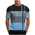 thumbnail image 2 of Weiqiqre T-Shirts pour Homme T-Shirt à Manches Courtes à Blocs de Couleur Col Ras du Cou Chandail Décontracté Basique, 2 of 4