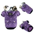 thumbnail image 1 of Dog Faux Pockets Hooded Jacket Warm Winter Coat Snowsuit For Small Dog, 1 of 6