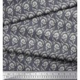 thumbnail image 2 of Soimoi Poly Georgette Fabric Leaves & Floral Block Print Fabric by The Yard 42 Inch Wide, 2 of 3