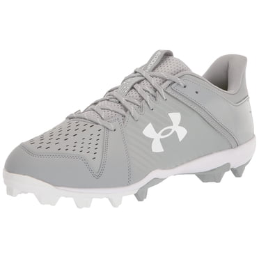 Under Armour Chaussure à Crampons Moulée en Caoutchouc Basse pour Homme Leadoff, (101) Gris Baseball/gris Baseball/blanc, 11.5
