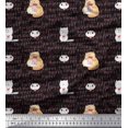 thumbnail image 1 of Soimoi Poly Crepe Fabric Sweet Cat Kids Print Sewing Fabric Yard 42 Inch Wide, 1 of 3