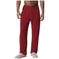 thumbnail image 1 of YiZYiF Men's Latin Dance Pant Salsa Rumba Tango Competition Ballroom Practice Pants Trousers Burgundy S, 1 of 5