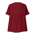 thumbnail image 3 of AherBiu Womens Tops Summer Ruffle Sleeve V Neck Loose Fitting Casual Solid Color Tops TShirts Tunics, 3 of 6