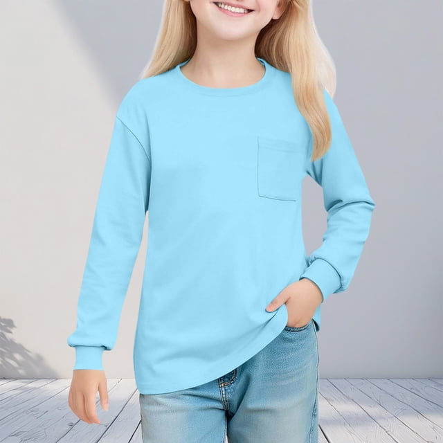 Cowsor Chandails à Col Rond Unis pour Fille Sans Capuchon, Décontractés, à Blocs de Couleur, Manches Longues, Chandails à Enfiler