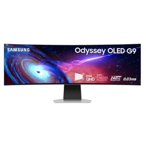 SAMSUNG 49" Odyssée G93SC Series OLED Moniteur de jeu Courbé, 240Hz, 0,03 ms, double QHD, DisplayHDR Vrai noir 400, FreeSync Prime Pro, Support réglable en hauteur, LS49CG932SNXZA, 2023