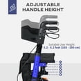thumbnail image 4 of HOMCOM Folding Adjustable Rollator Walker w/ Seat 10" Rubber Wheels, Blue, 4 of 10