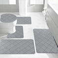 thumbnail image 4 of Ycandiee Bathroom Rug Set 5 Piece, Bath Mats, Soft Non Slip Memory Foam Bathroom Rugs, Machine Wash Bathroom Mat Set, Water Absorbent Bath Rugs for Toilet and Floor, 4 of 7