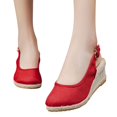 thumbnail image 3 of Sandale Espadrille à Talon Compensé à Bout Fermé pour Femmes, Style Mondain, à Bride Arrière, 3 of 9
