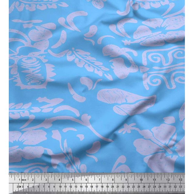 Soimoi Cotton Poplin Fabric Flower Artistic Print Fabric by Yard 56 Inch Wide