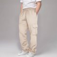 thumbnail image 3 of XZNGL Boys Sweatpants, Drawstring Waist, Multiple Pockets, Polyester Fabric, Relaxed Fit, Ankle-Length Jogger Style, for Daily Wear and Outdoor Activities, 3 of 8